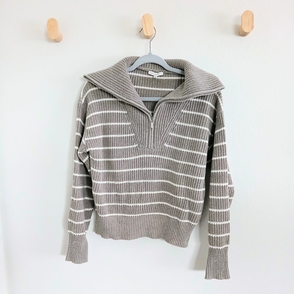 NWOT Z Supply Villa Half Zip Stripe Sweater - Picture 1 of 6